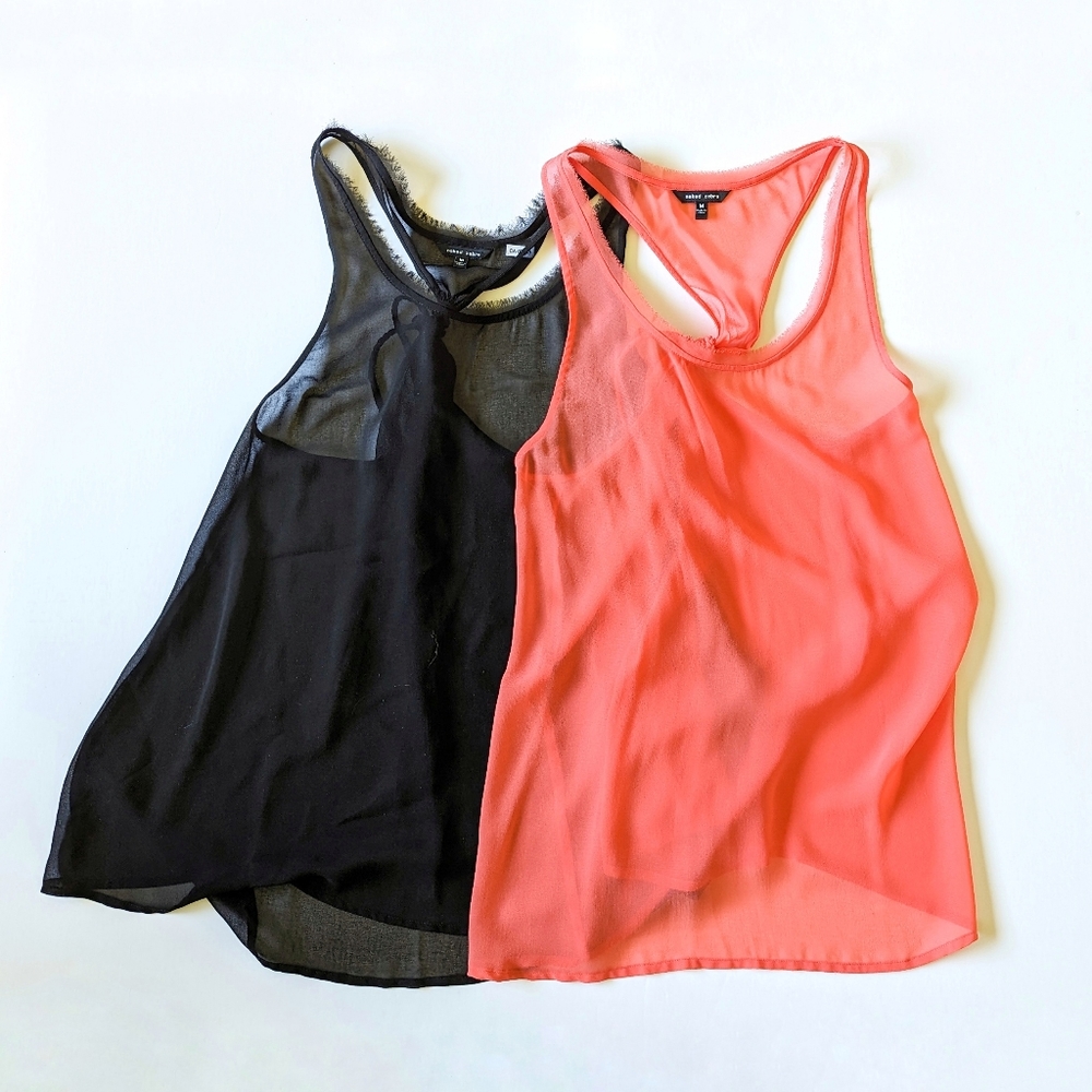 SET Racerback Tanks - Black and Coral